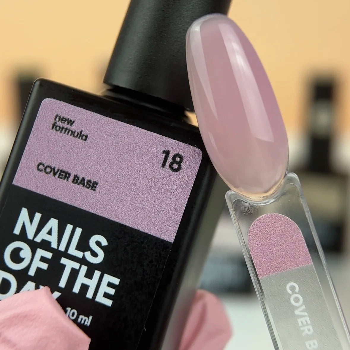 Nailsoftheday Cover base NEW Formula 18 — pink camouflage base coat for nails, 10 ml
