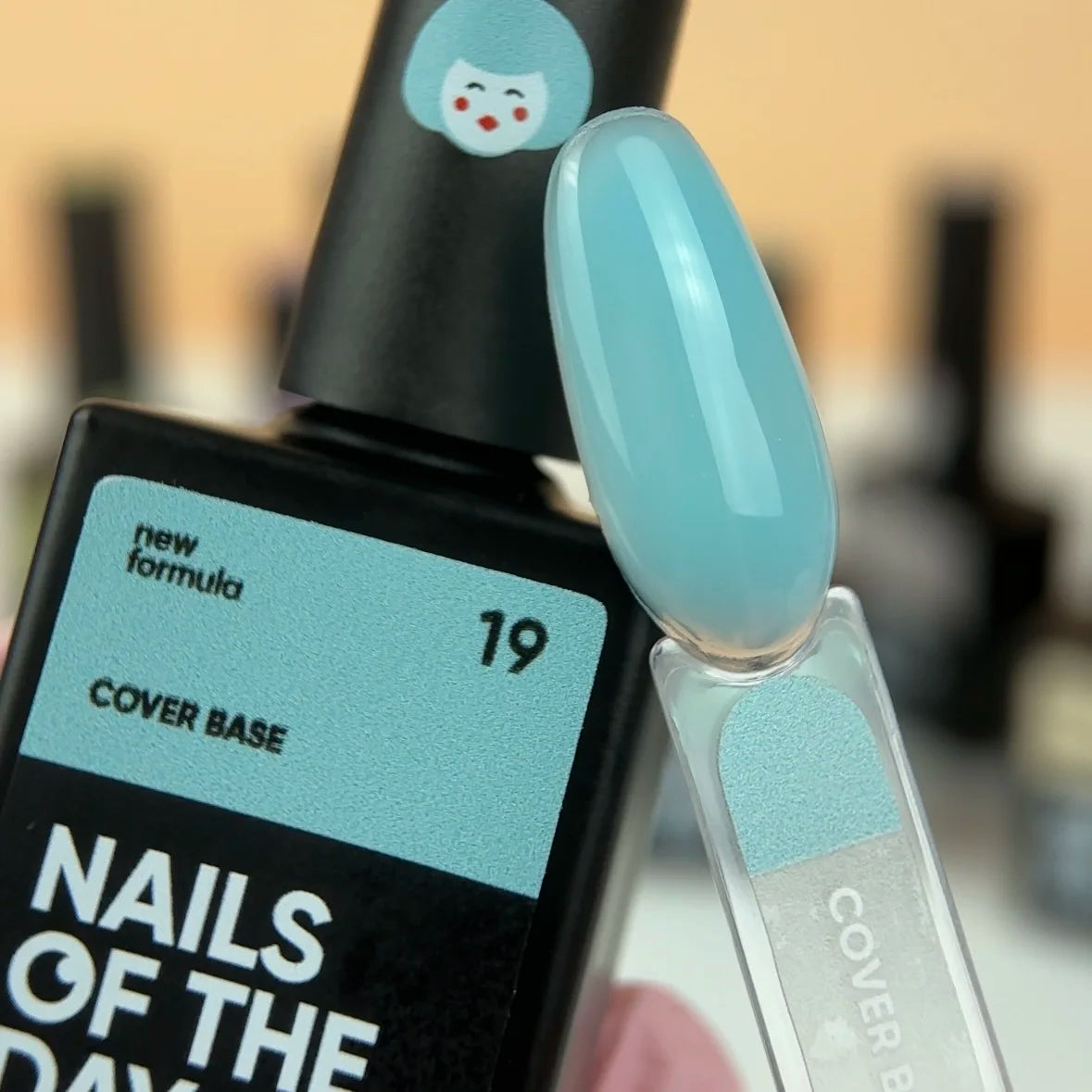 Nailsoftheday Cover base NEW Formula 19 - base camuflaje de color azul suave, 10 ml