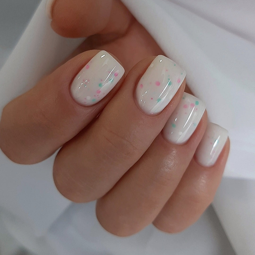NAILSOFTHEDAY Potal base 28 - base latte con glitter fluo, 10 ml