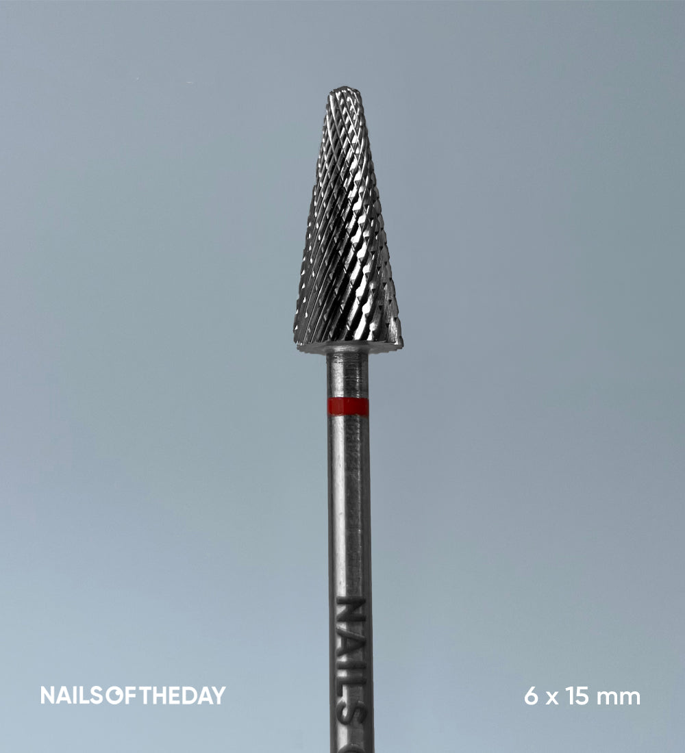 Nailsoftheday Cone cutter - branded carbide cone red cutter, 6*15 mm.