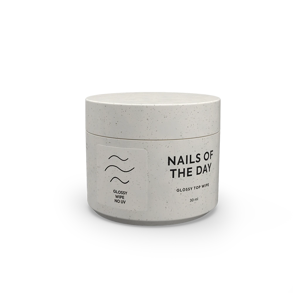 NAILSOFTHEDAY Toalhete superior brilhante - top brilhante com camada pegajosa, sem filtros UV, 30 ml