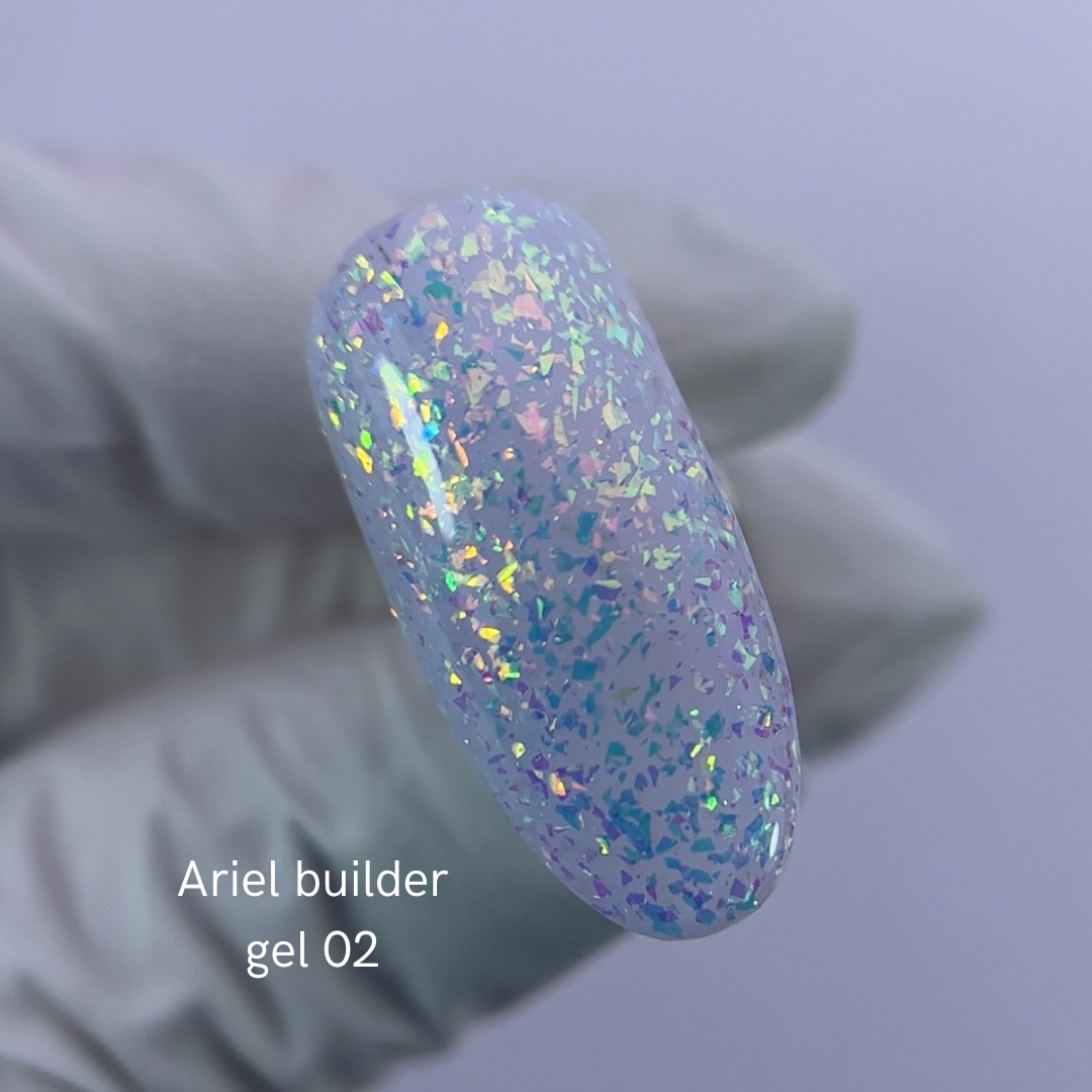 NAILSOFTHENIGHT Ariel gel 02 — будівельний гель з різнокольоровими пластівцями юкі для нігтів, 15 г