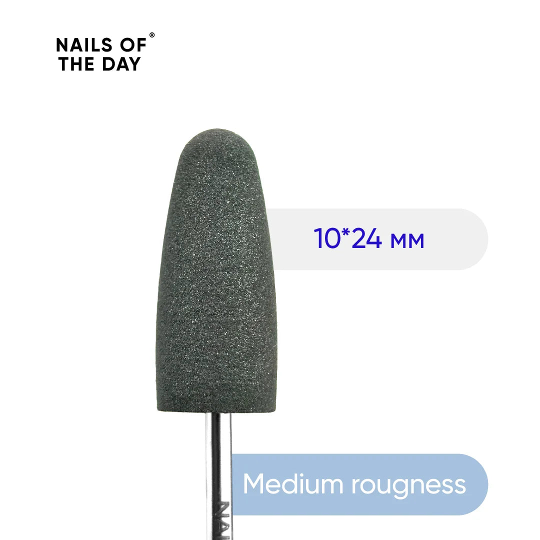 NAILSOFTHEDAY Silicone drill bit, medium roughness — branded polisher, medium roughness, 10*24 mm
