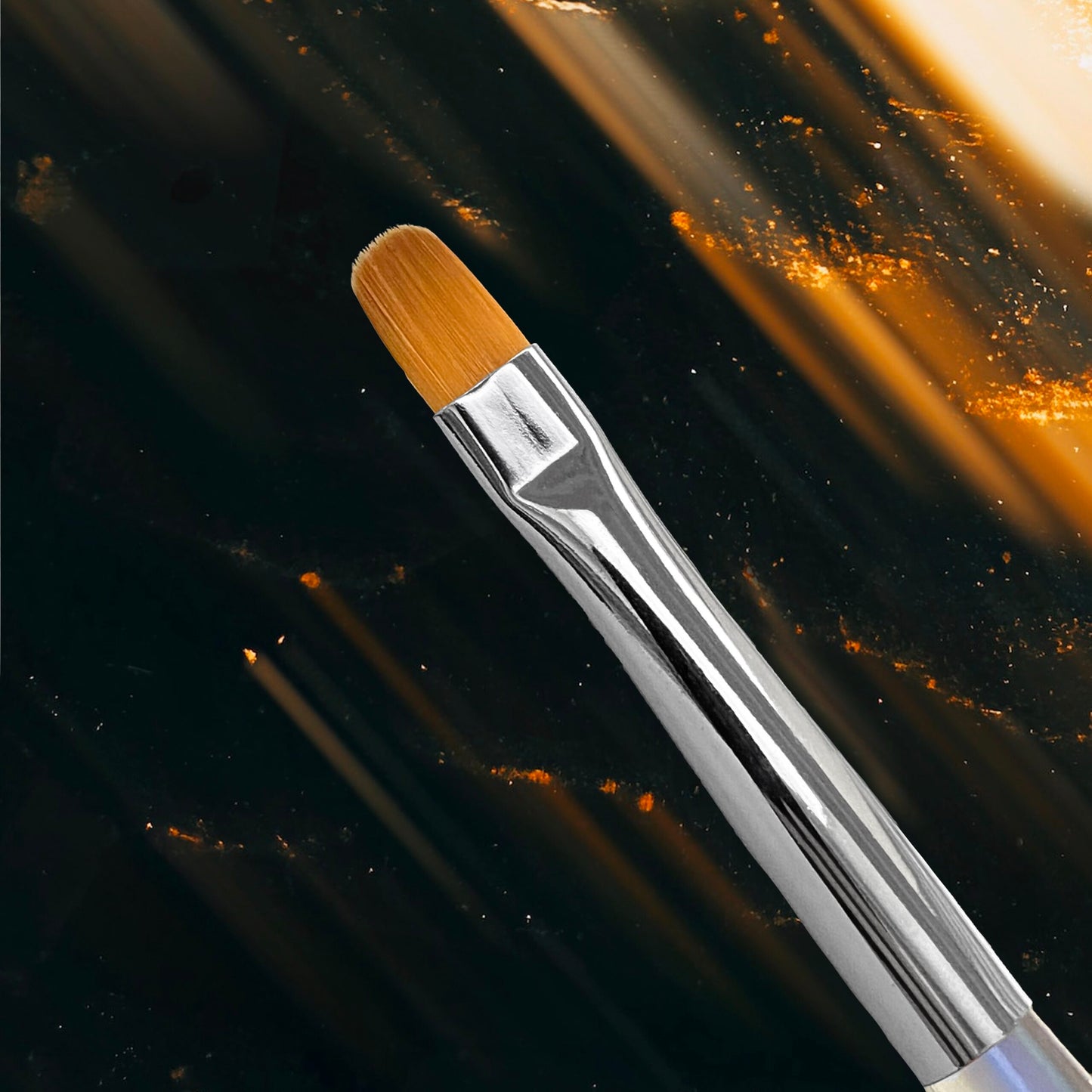 Juego de pinceles Nail Art Brush від Nailsofthenight : liner de 10 mm, cuadrado y ovalado con un cómodo mango transparente con efecto iridiscente