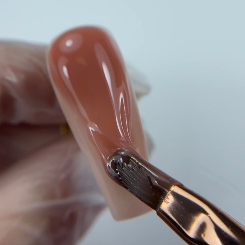 NAILSOFTHEDAY Premium gel 08 — нюдовий/темно-карамельний надміцний будівельний гель з функцією самовирівнюванн, 30 г