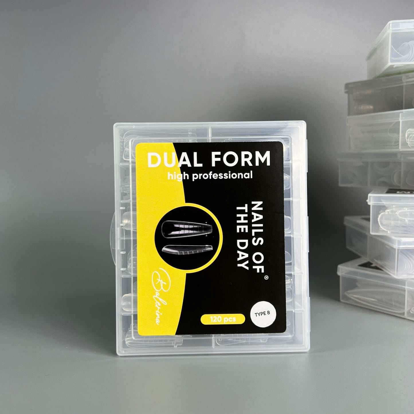 NAILSOFTHEDAY Dual Form Ballerina (Type 8): formas ruperiores estilo bailarina para uñas, 120 piezas