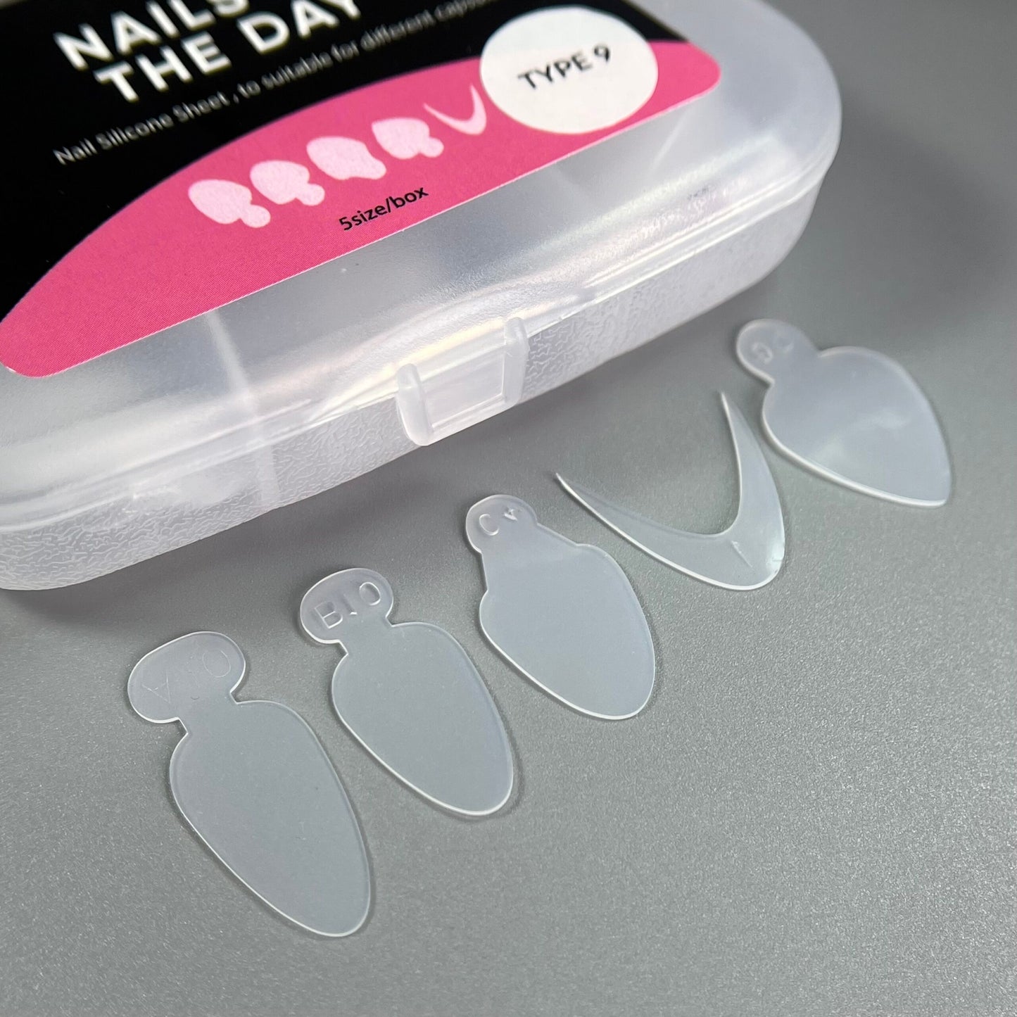 NAILSOFTHEDAY French tips guide (Type 9) - plantillas de silicona para formas superiores, 60 piezas