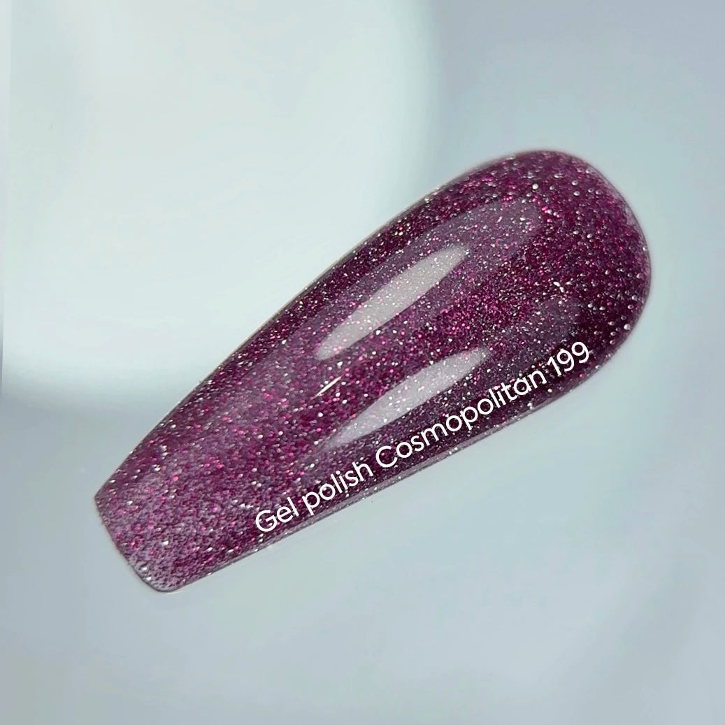 NAILSOFTHENIGHT Cosmopolitan gel polish - esmalte semipermanente reflectante rosa oscuro para uñas, 10 ml