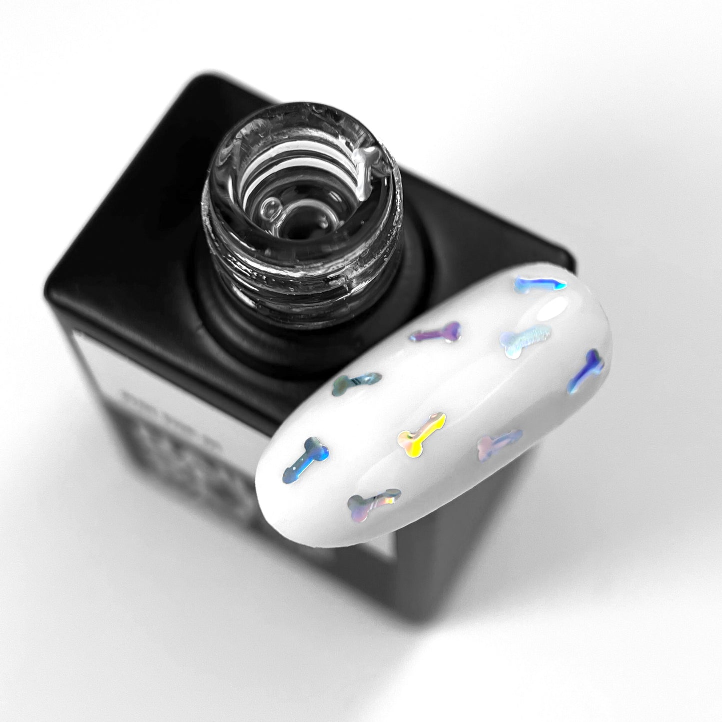 NAILSOFTHEDAY FUN! top 01 — top para uñas con decoración artística holográfica, sin capa pegajosa, 10 ml