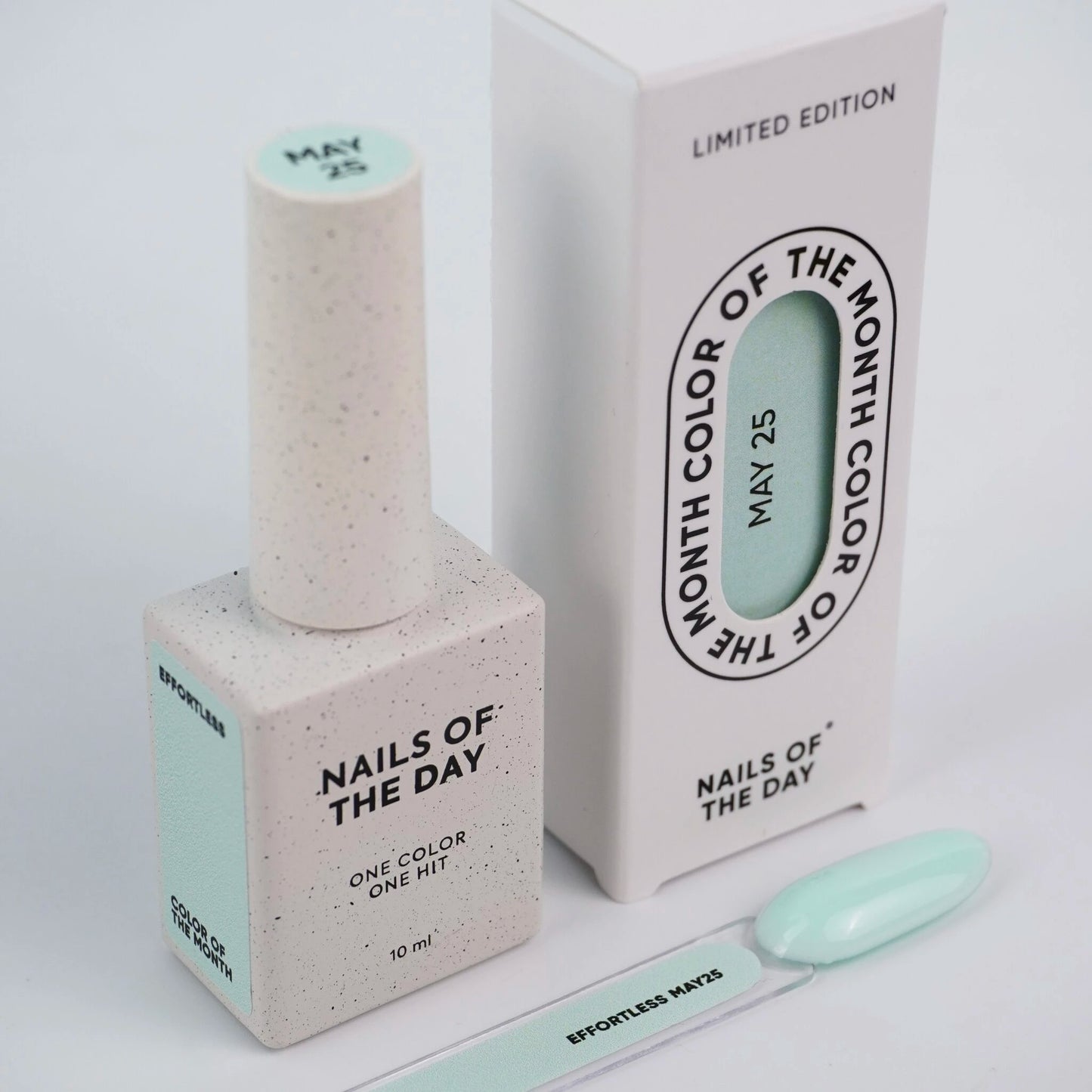 NAILSOFTHEDAY Color of the Month May 2025 – Effortless, A bleached, cool mint shade with one-coat coverage, 10 ml