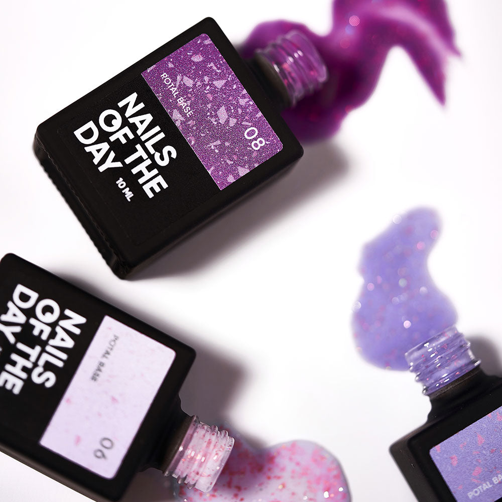 NAILSOFTHEDAY Potal base 07 - лілова база з мідною поталлю, 10 мл