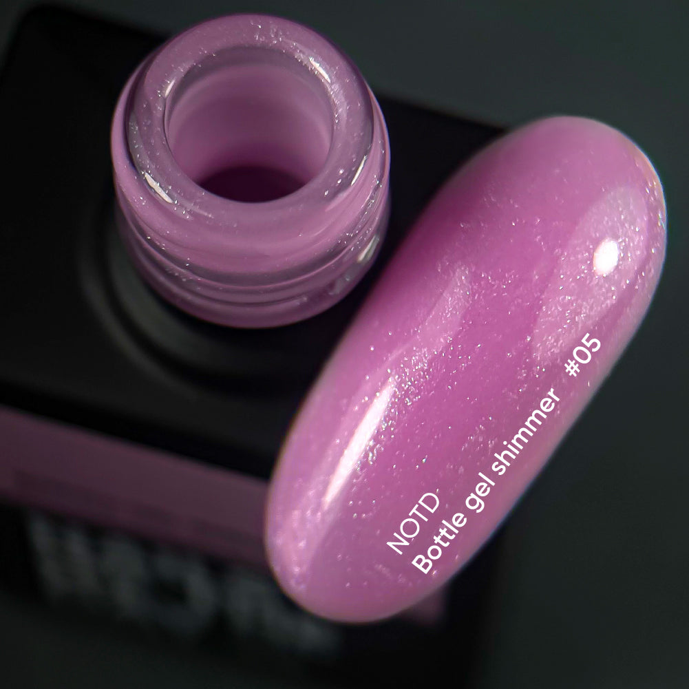 NAILSOFTHEDAY Bottle gel shimmer 05 – gel violeta ultrafuerte con brillo plateado, 10 ml