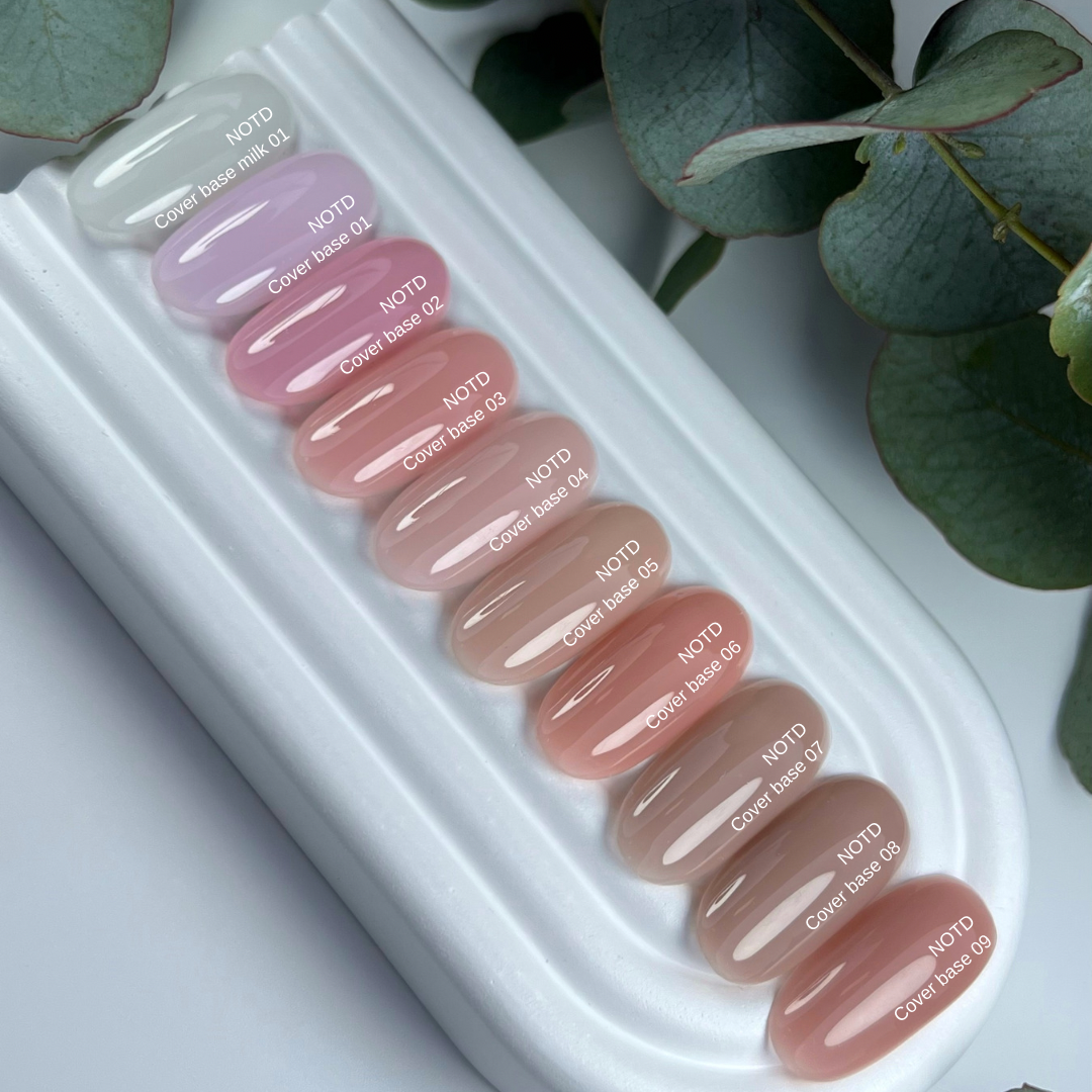 Nailsoftheday Cover base NEW Formula 01 — light pink camouflage base coat for nails, 30 ml