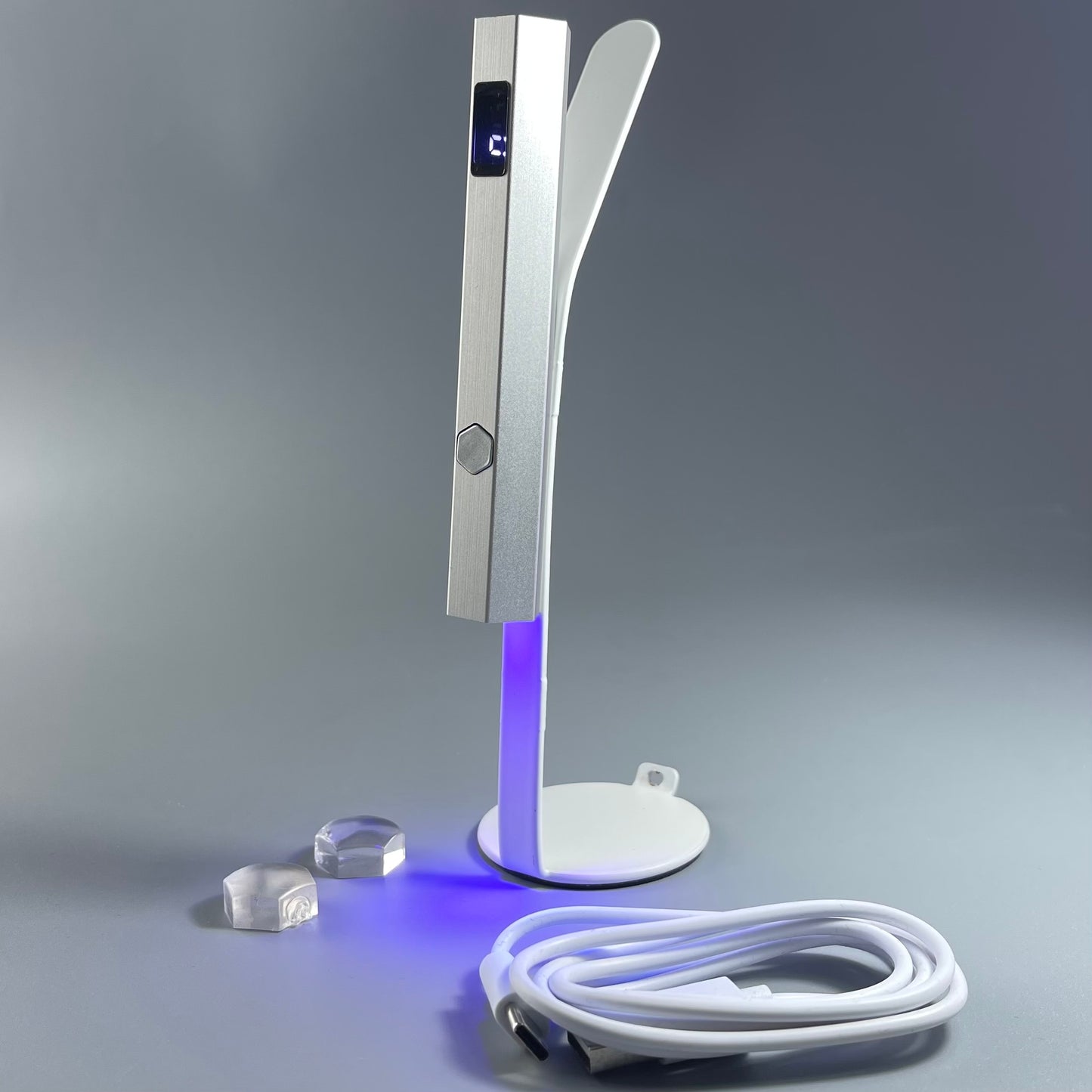 NAILSOFTHEDAY Metal line lamp — a metal flashlight with a stand for upper/lower forms and nails