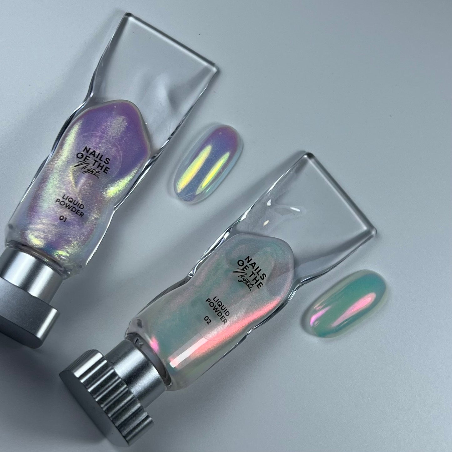 Liquid powder 01 — рідка втирка з переливом від зеленого до фіолетового для нігтів, 5 г