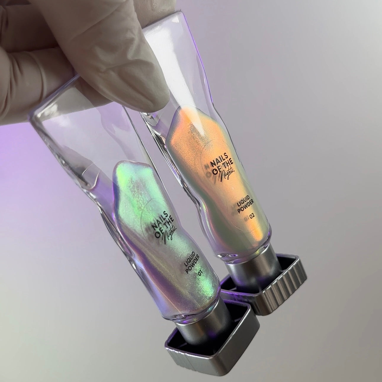Liquid powder 01 — рідка втирка з переливом від зеленого до фіолетового для нігтів, 5 г