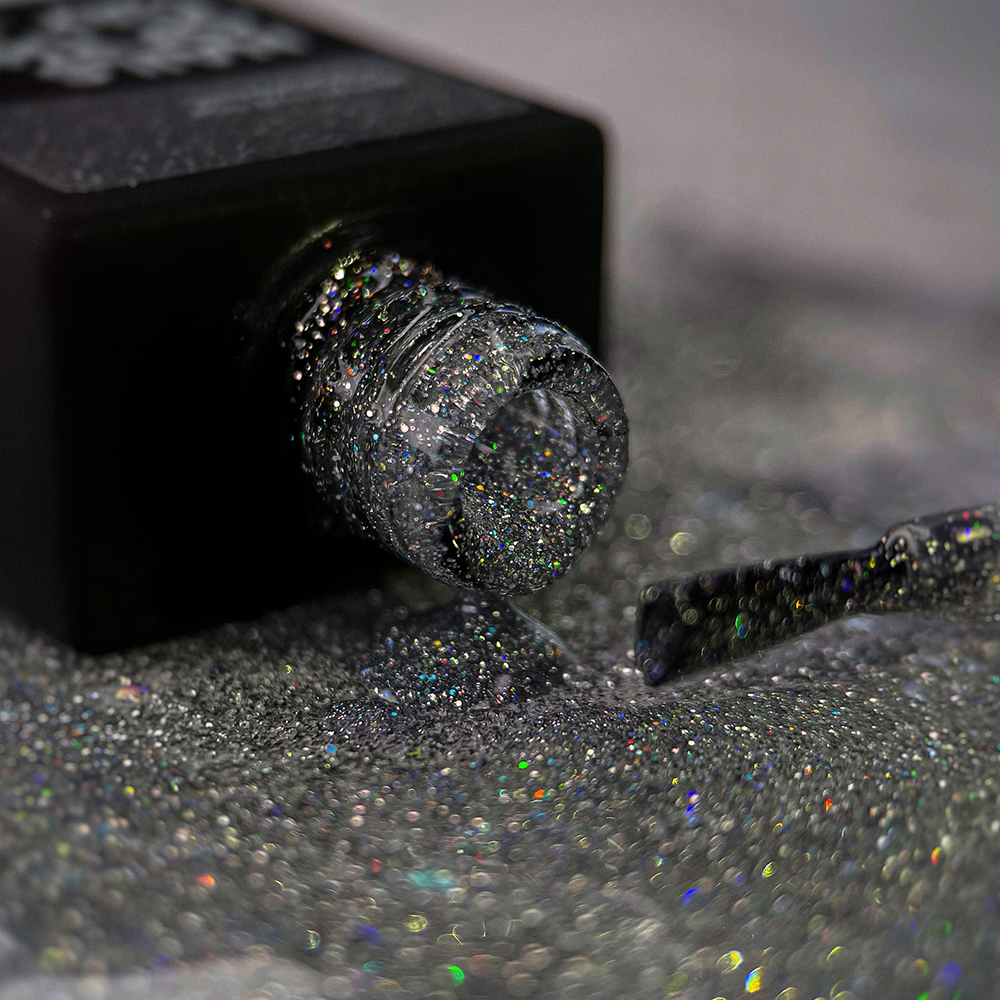 NAILSOFTHENIGHT Top riflettente Holographic - top olografico riflettente senza strato adesivo per unghie, 10 ml