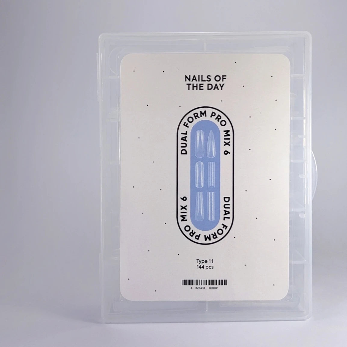NAILSOFTHEDAY Dual Form Pro Mix 6 (Type 11) — kit de formes supérieures avec 6 types différents, 12 tailles par type, 144 pièces au total.