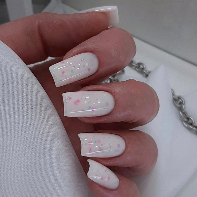 NAILSOFTHEDAY Potal base 28 - base latte con glitter fluo, 10 ml