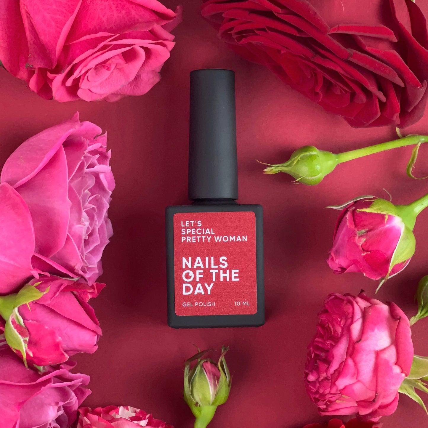 NAILSOFTHEDAY Let's special Pretty Woman — verniz de unhas em gel de framboesa cobrindo uma camada, 10 ml