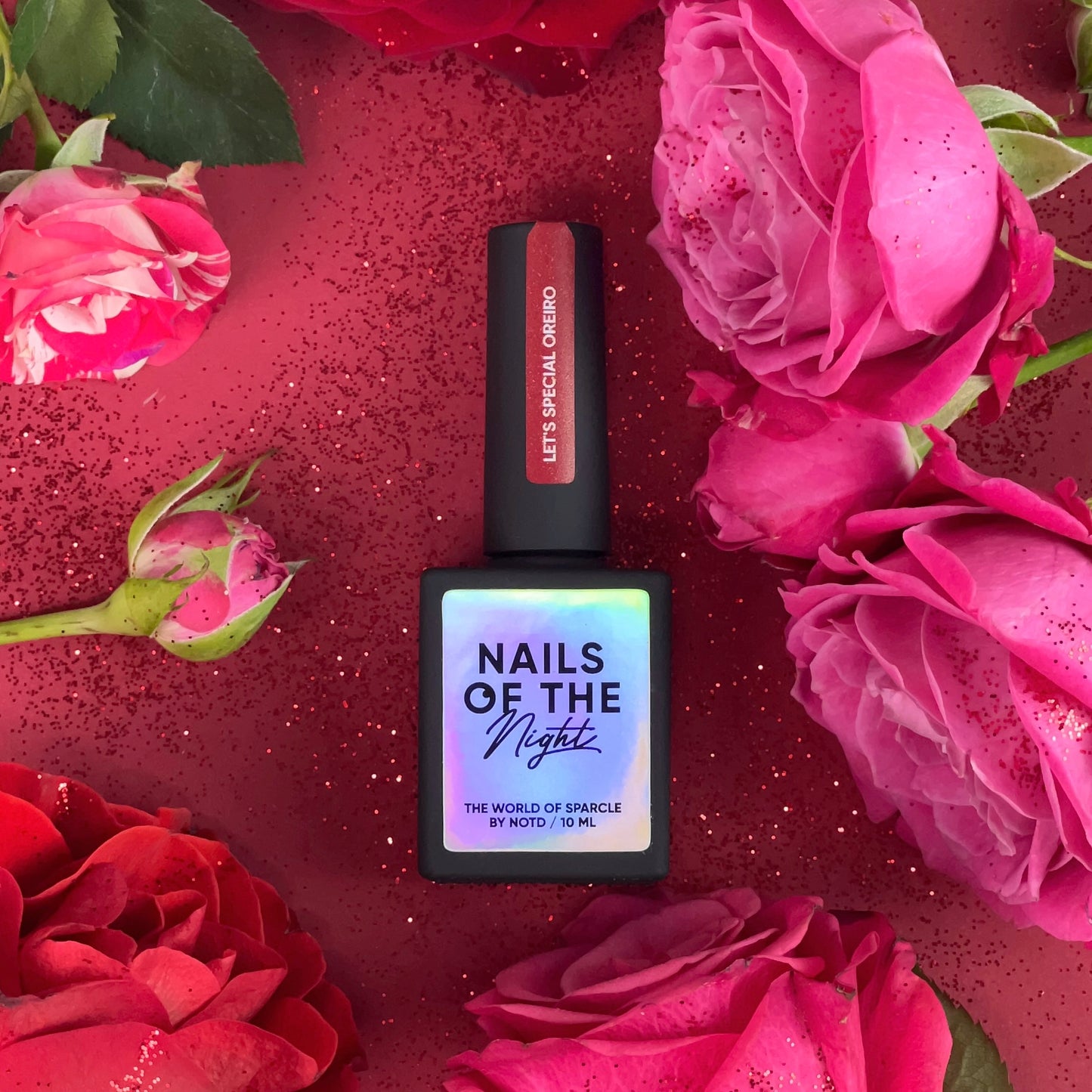 NAILSOFTHENIGHT Let's Special Oreiro: esmalte semipermanente rojo claro con brillo reflectante para uñas, superpuesto en una capa, 10 ml