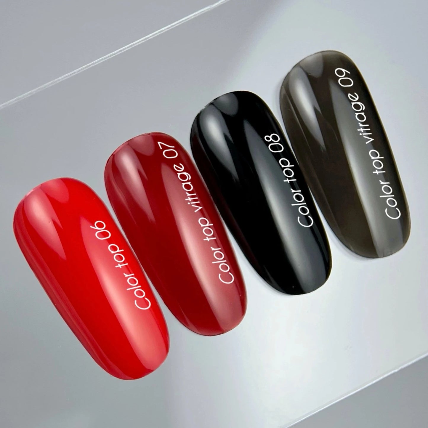 NAILSOFTHEDAY Color Top 06 — classic, rich red top coat without a sticky layer for nails, 10 ml.