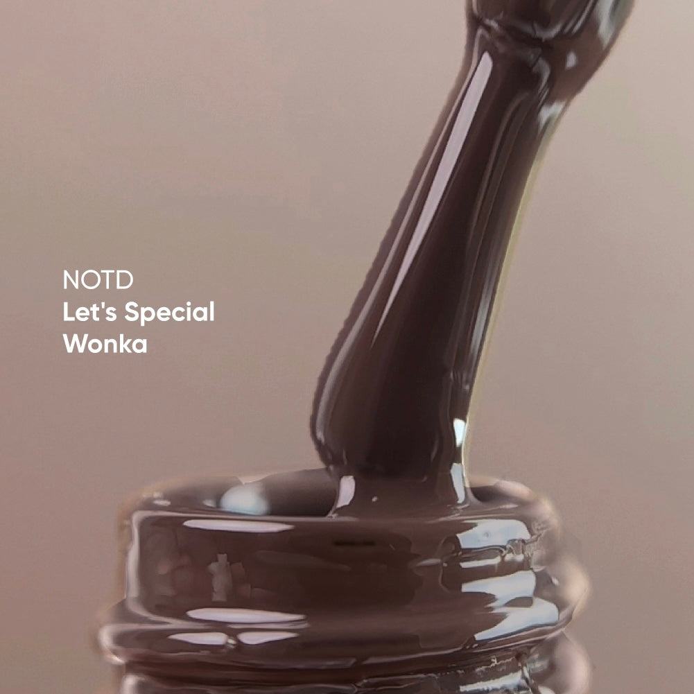 NAILSOFTHEDAY Let's special Wonka - verniz gel castanho empoeirado cobrindo uma camada, 10 ml
