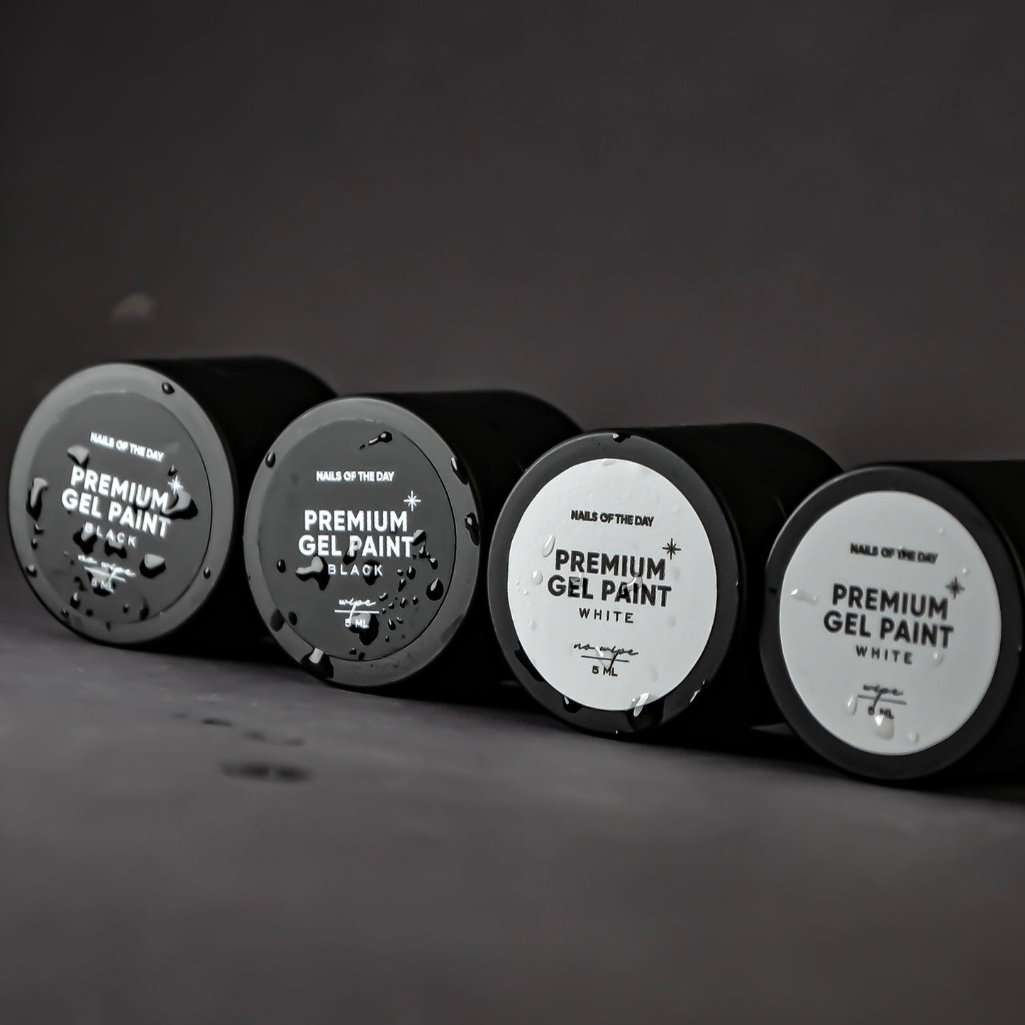 NAILSOFTHEDAY Premium gel paint Black no wipe — gel paint without a sticky layer, 5 ml