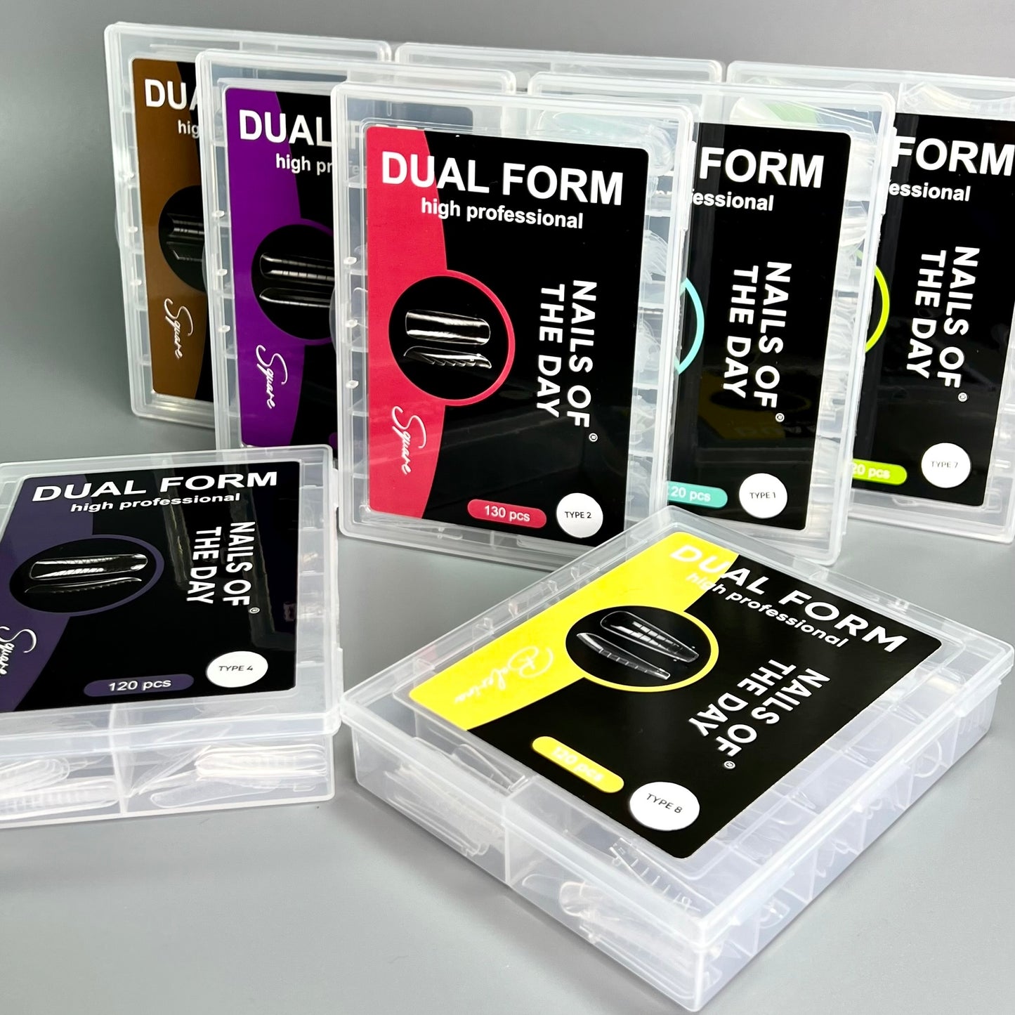 NAILSOFTHEDAY Dual Form Coffin (Type 1): formas superiores tipo almendra para uñas, 120 piezas