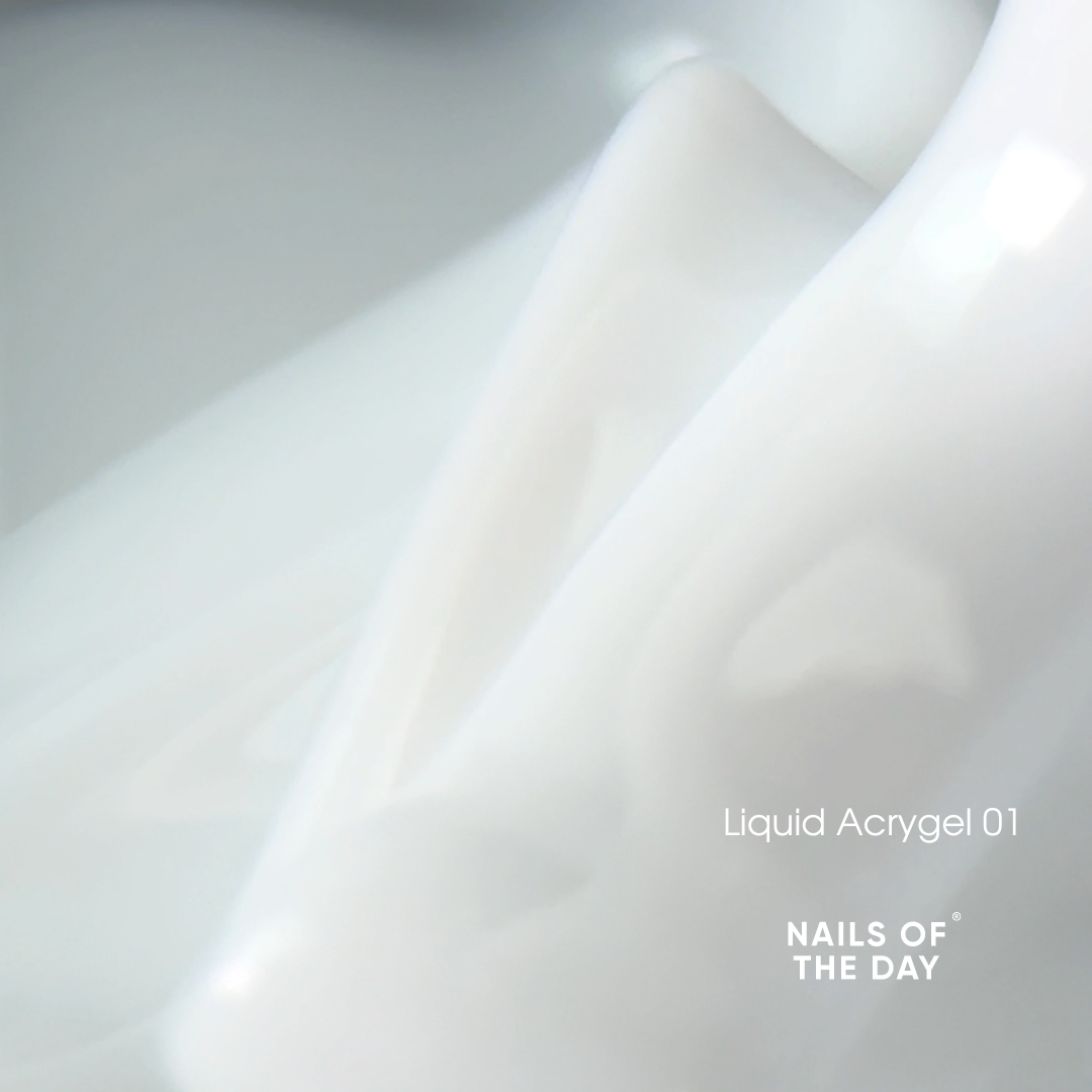 NAILSOFTHEDAY Liquid Acrygel 01 — milky-white liquid acrygel of a new formula for nails, 15 ml