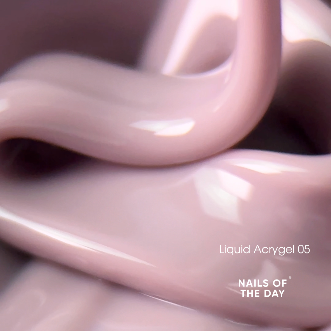 NAILSOFTHEDAY Liquid Acrygel 05 — acrigel líquido rosa empoeirado de uma nova fórmula para unhas, 15 ml