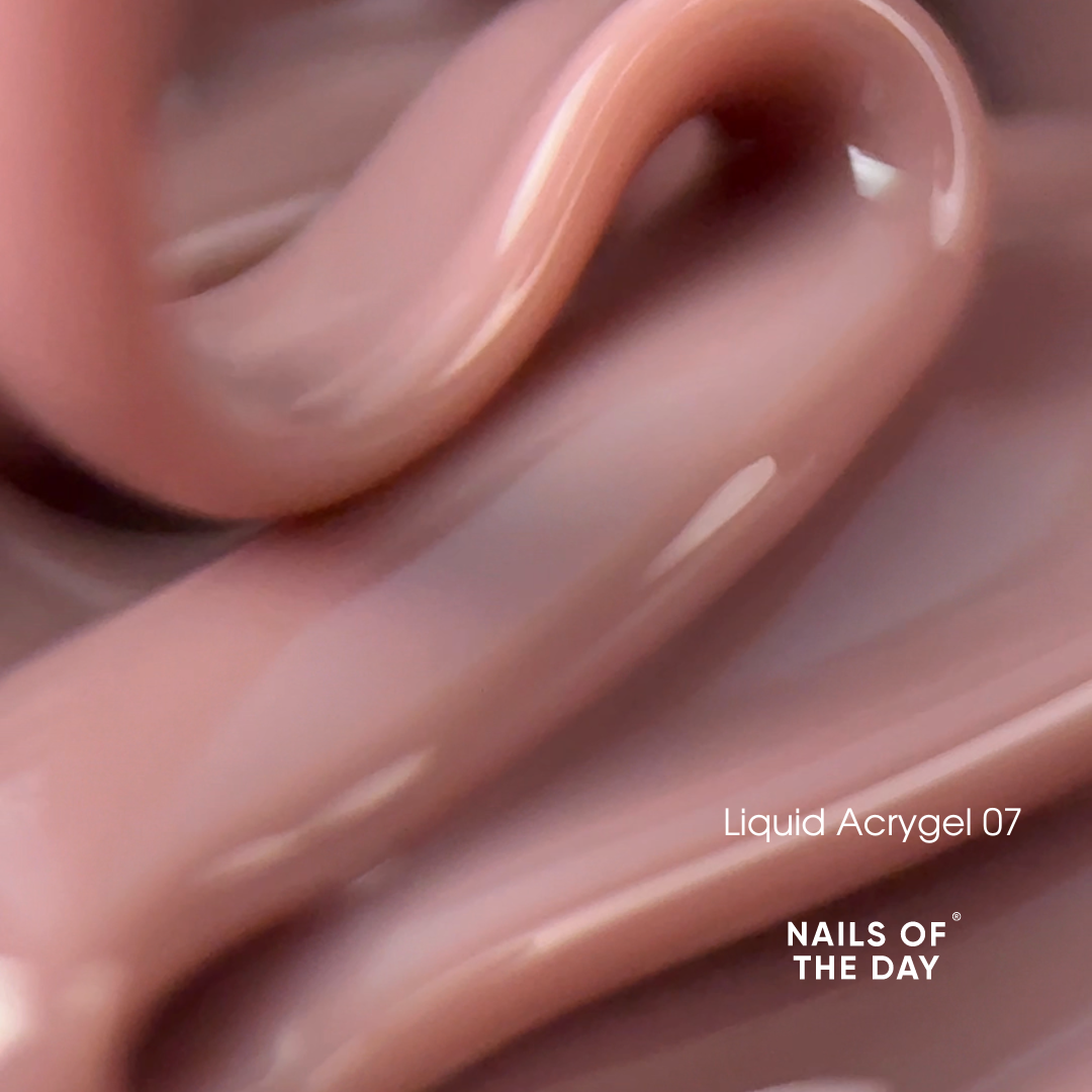 NAILSOFTHEDAY Liquid Acrygel 07 — нюдовий рідкий акригель нової формули для нігтів, 15 мл