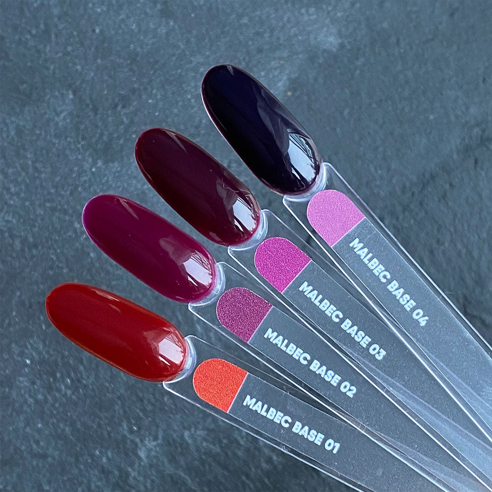 NAILSOFTHEDAY Malbec base 01 – base imitacion cristal rojo intenso, 10 ml