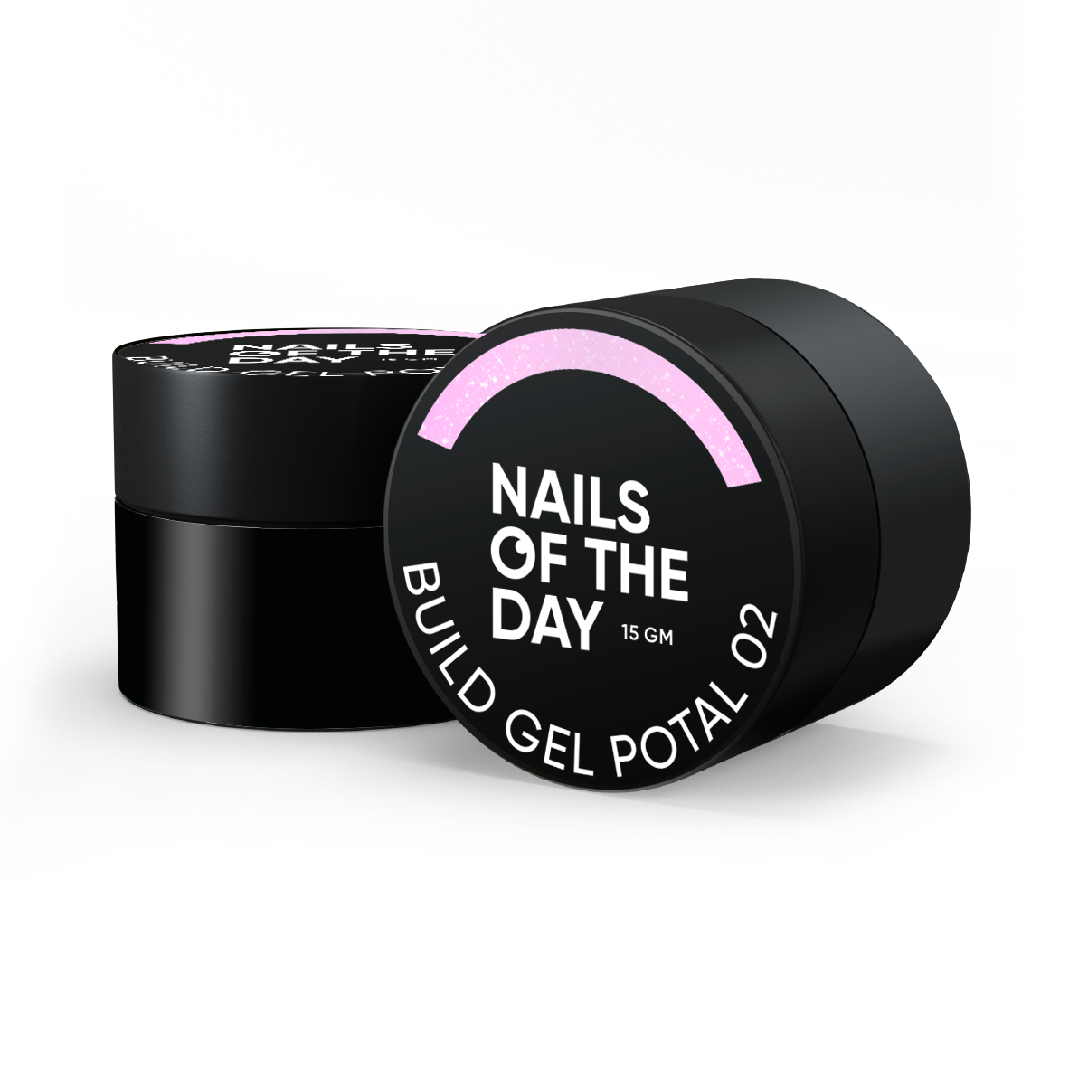 NAILSOFTHEDAY Build gel Potal 02 — gel de construcción rosa pálido con particulas brillantes para uñas, 15 ml
