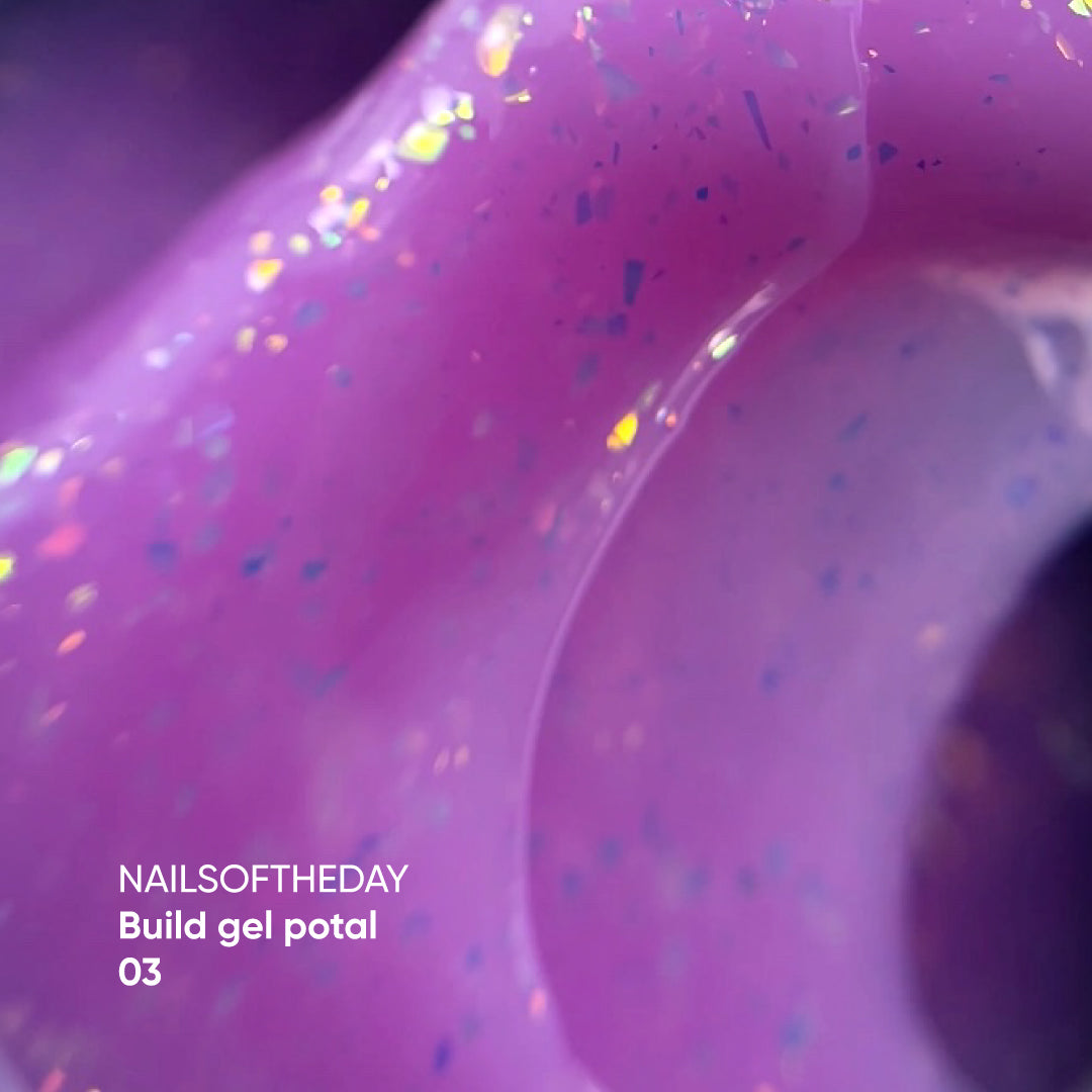 NAILSOFTHEDAY Build gel Potal 03 — pink building gel with potal for nails, 15 ml