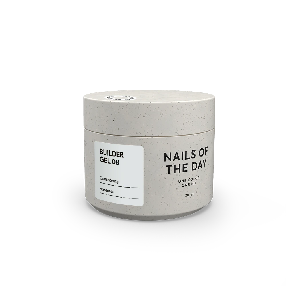 NAILSOFTHEDAY Builder Gel 08 — gel lattiginoso per allungamento unghie, 30 ml