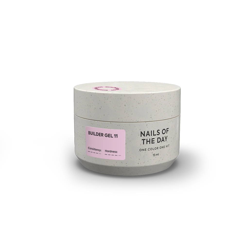 NAILSOFTHEDAY Builder Gel 11 — gel rosa claro para extensiones de uñas, 15 ml