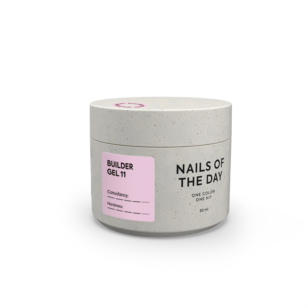 NAILSOFTHEDAY Builder Gel 11 — gel rosa claro para extensiones de uñas, 30 ml