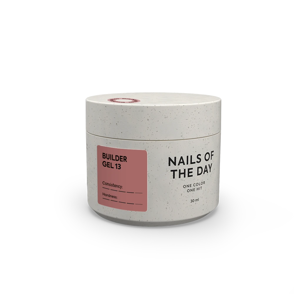 NAILSOFTHEDAY Builder Gel 13 — gel caramel foncé pour extensions d’ongles, 30 ml