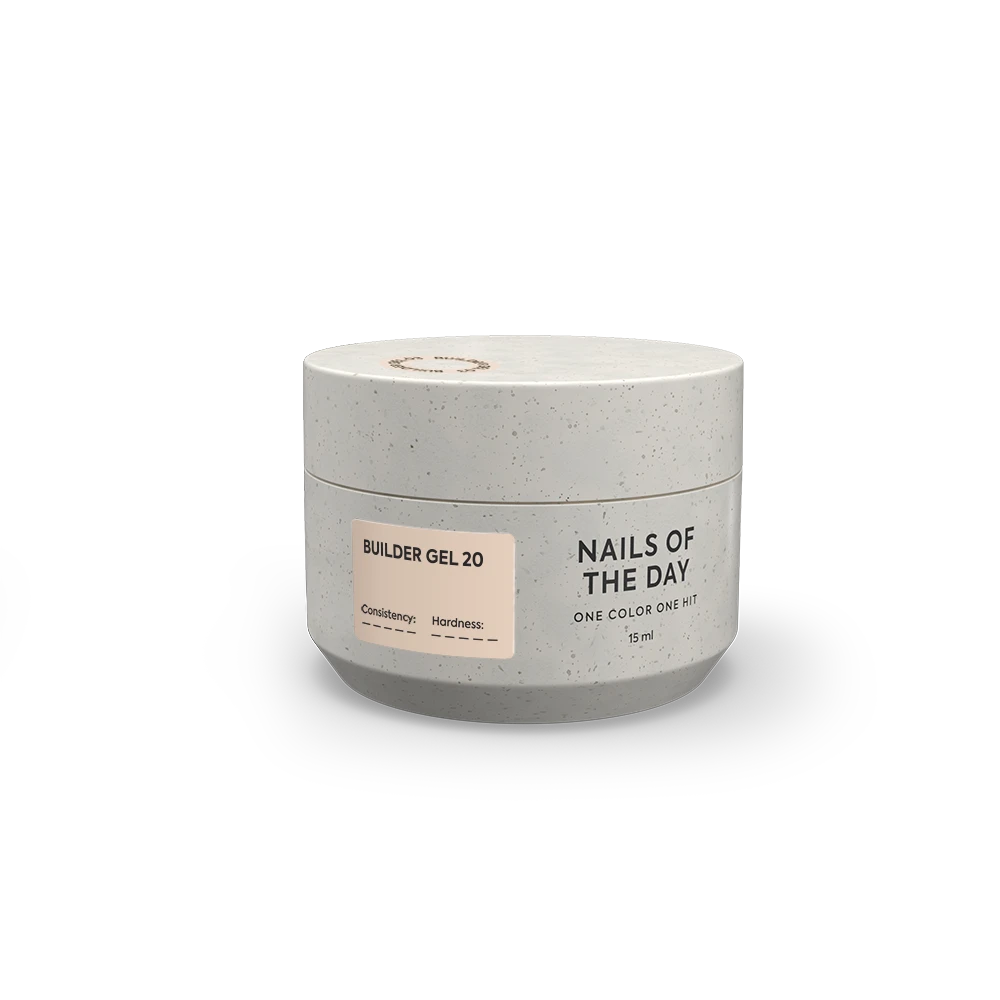 NAILSOFTHEDAY Builder Gel 20 — gel nude arena para extensiones de uñas, 15 ml