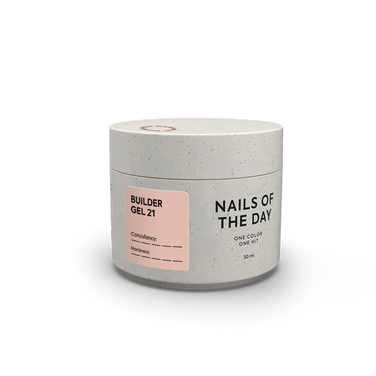 NAILSOFTHEDAY Builder Gel 21 — warm nude gel for nail extensions, 30 ml
