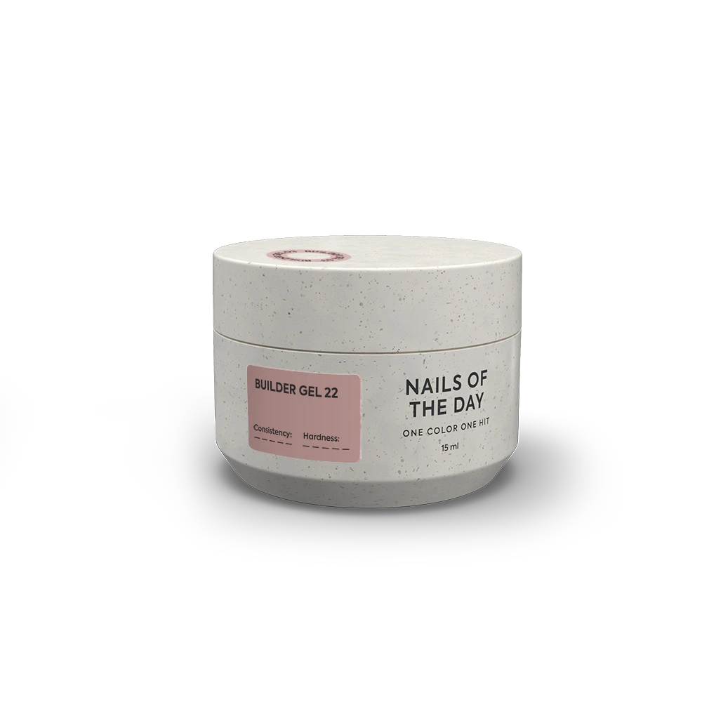 NAILSOFTHEDAY Builder Gel 22 — nude gel for nail extensions, 15 ml