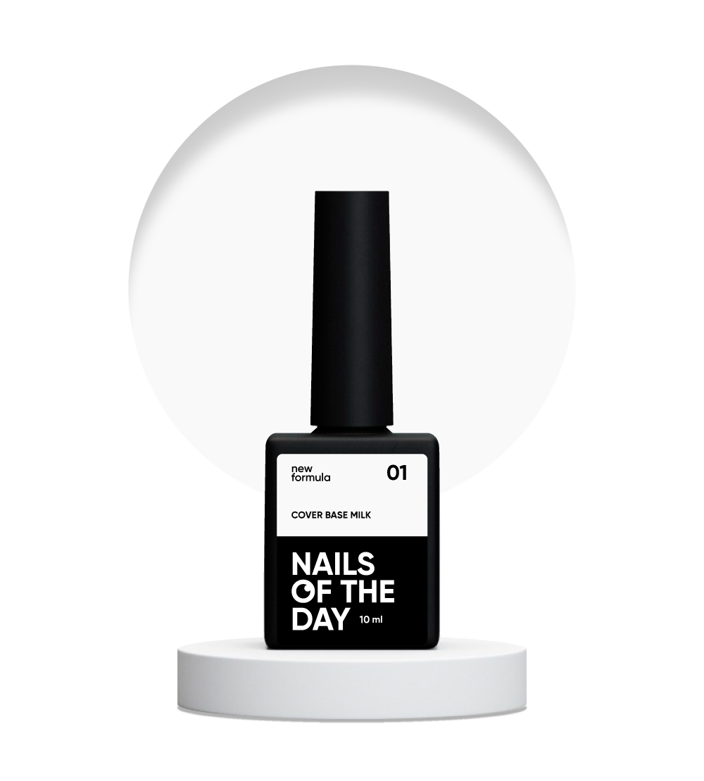 Nailsoftheday Cover base NEW Formula milk 01 — translucent cold-milk camouflage base coat for nails, 10 ml