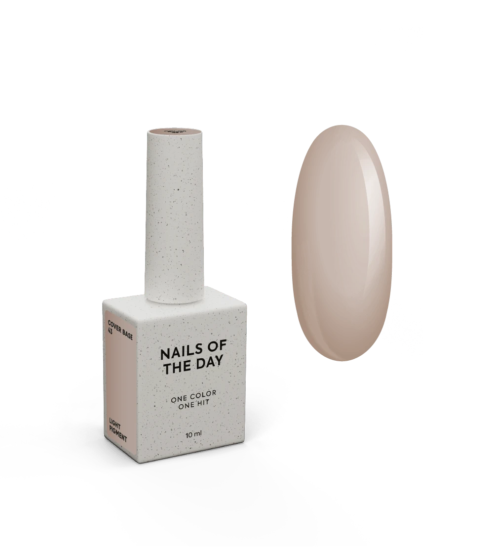 NAILSOFTHEDAY Cover Base 43 Light Pigment – lightly pigmented semi-transparent beige base coat for nails, 10 ml