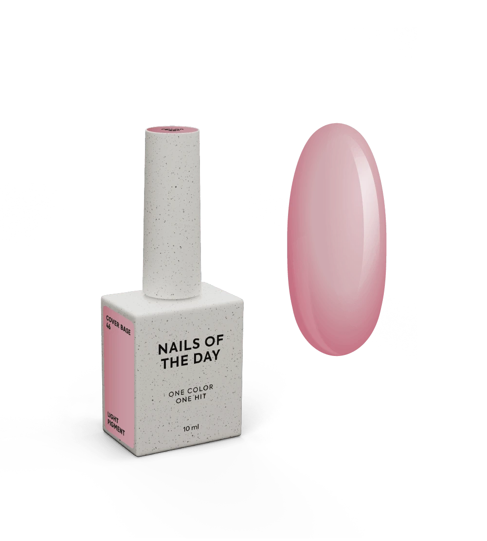 NAILSOFTHEDAY Cover Base 46 Light Pigment – base rosa cipria semitrasparente con pigmentazione leggera per unghie, 10 ml