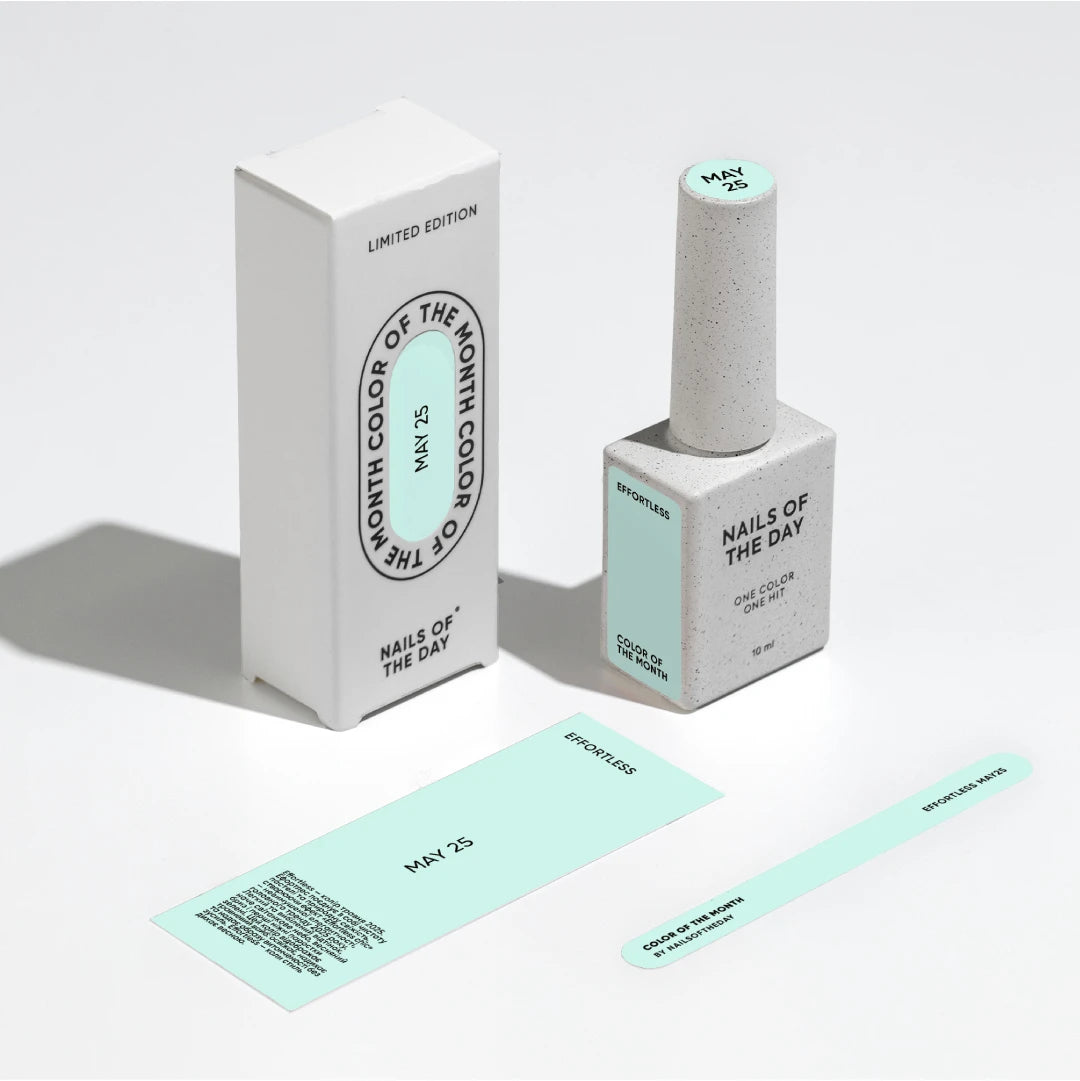 NAILSOFTHEDAY Color of the Month May 2025 – Effortless, A bleached, cool mint shade with one-coat coverage, 10 ml