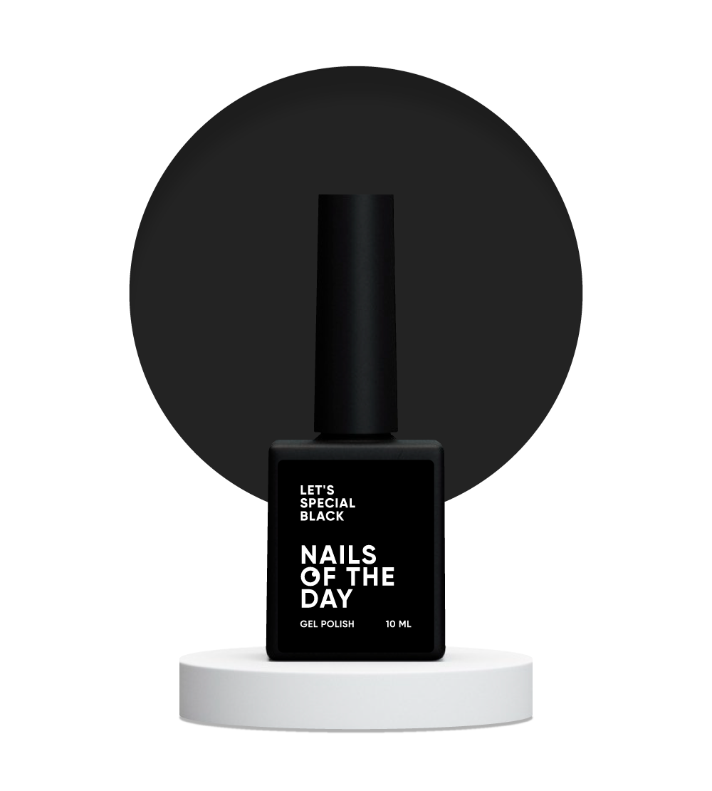 NAILSOFTHEDAY Let's special Black — um verniz gel preto especial sobreposto numa camada, 10 ml