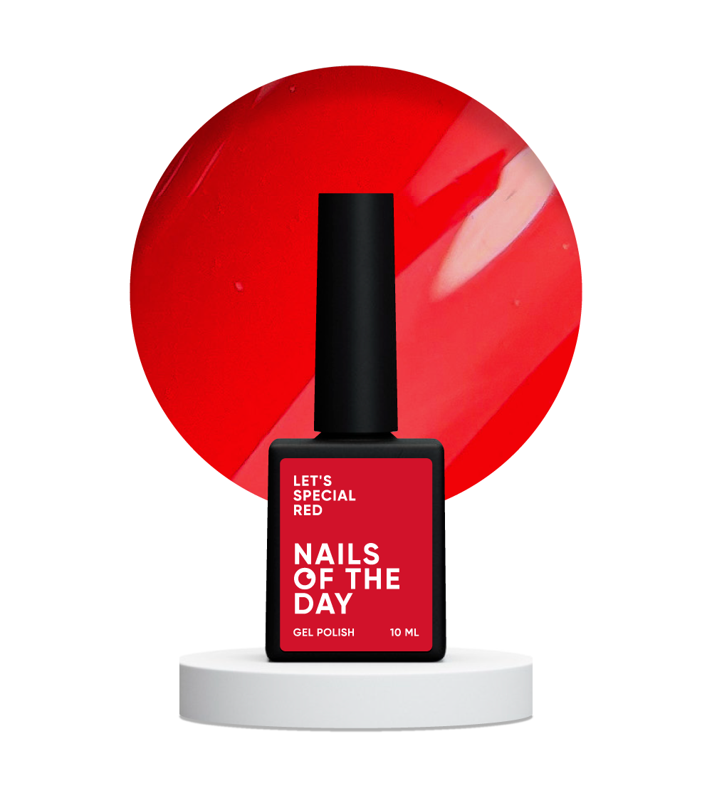 NAILSOFTHEDAY Let's special Red — um verniz gel vermelho especial sobreposto numa camada, 10 ml