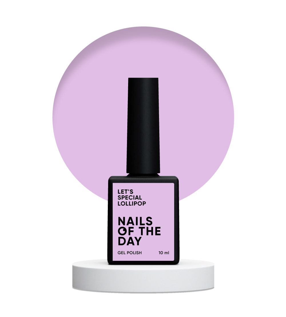 NAILSOFTHEDAY Let's special Lollipop - verniz gel roxo pastel cobrindo uma camada, 10 ml