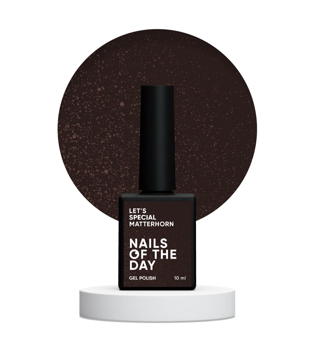 NAILSOFTHEDAY Let’s Special Matterhorn — esmalte semipermanente marrom chocolate com folha de ouro, com cobertura perfeita em uma única camada, 10 ml.